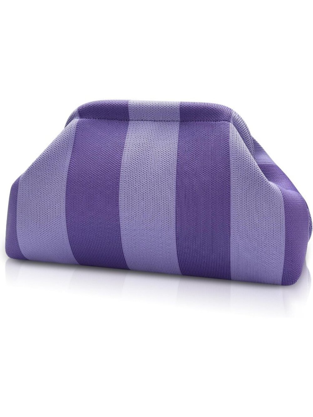 Women's Light Purple Woven Clutch Purse Striped Dumpling Crochet Beach Handbag